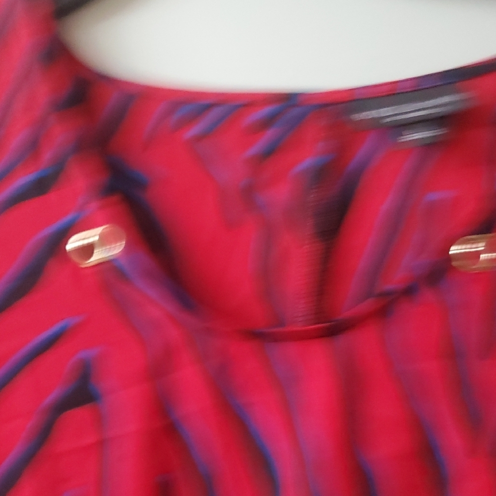 Bold Elements  Red and Black Animal Print Blouse - Picture 8 of 9